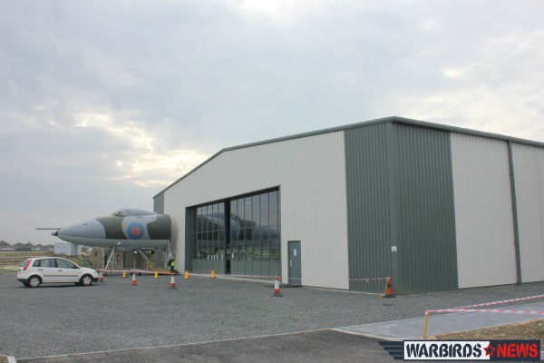 External view of the new Jet Age Museum at Gloucestershire airport which opened to the public in late August 2013 - nose of Vulcan B2 XM569 can be seen. ( Image credit Geoff Jones)