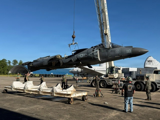 last marine corps produced av 8b harrier ii joins national naval aviation museum 3301