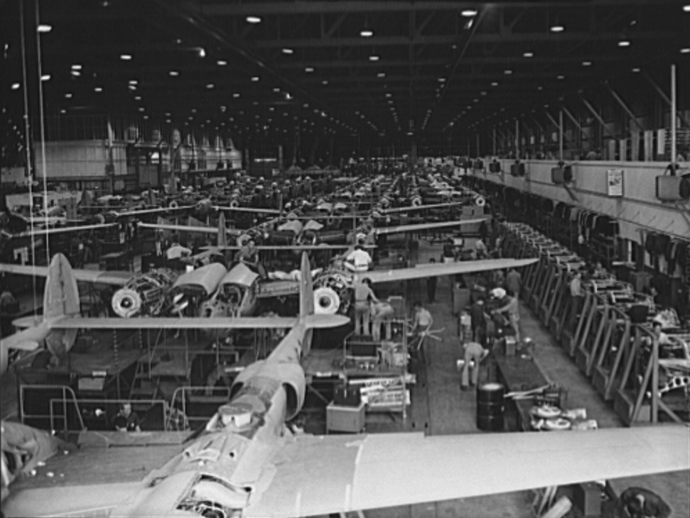 Lockheed Corporation - The Past of SR-71 Blackbird Developer 10 lockheed plant ca. 1942
