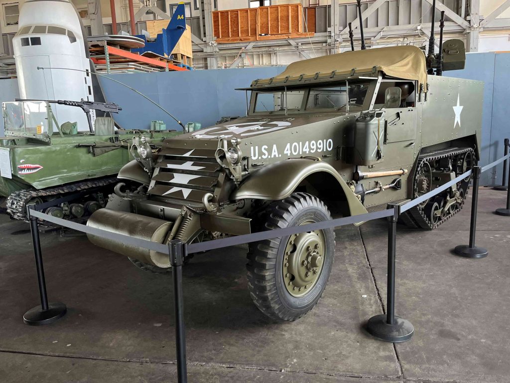 M16A1 Half-Track With Quad .50-Caliber Guns Now on Display at NAS Wildwood Aviation Museum 12 m16a1 halftrack with quadmount .50 cal machine guns
