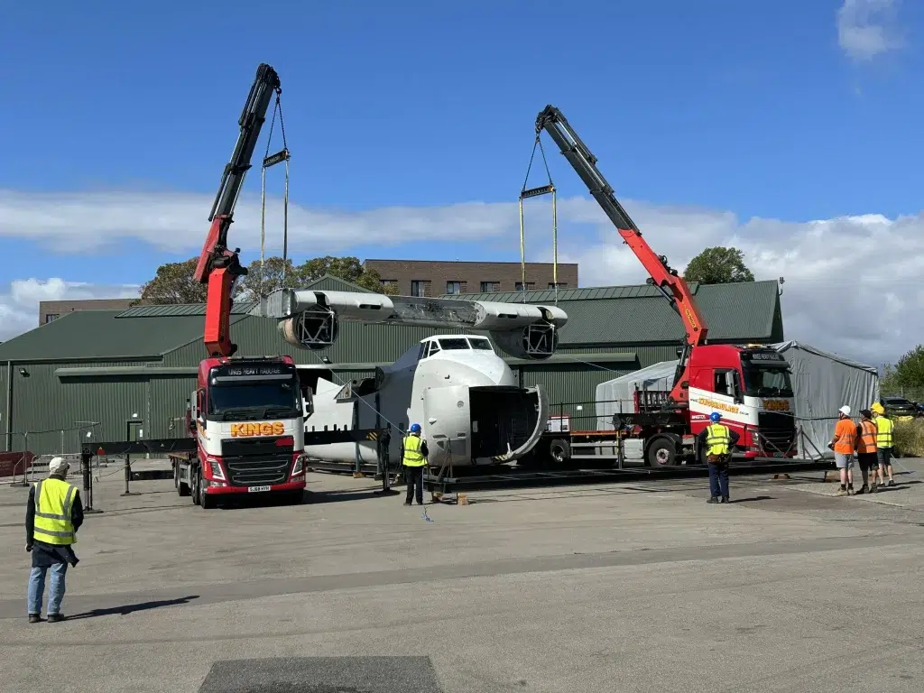 Aerospace Bristol Reattaches Centre Wing to Rare Bristol Freighter 15 major milestone as bristol freighters centre wing is reattached