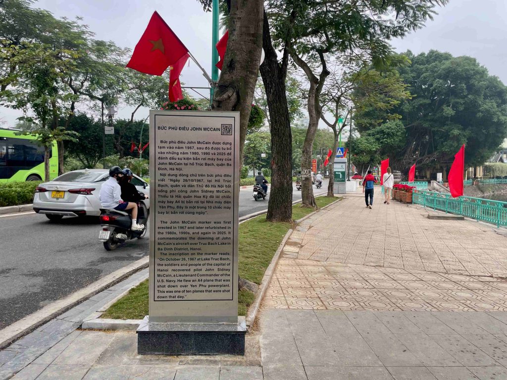 The John McCain A-4 Skyhawk Crash Site in Hanoi: Truc Bach Lake and Its Memorial 12 mccain memorial translation hanoi