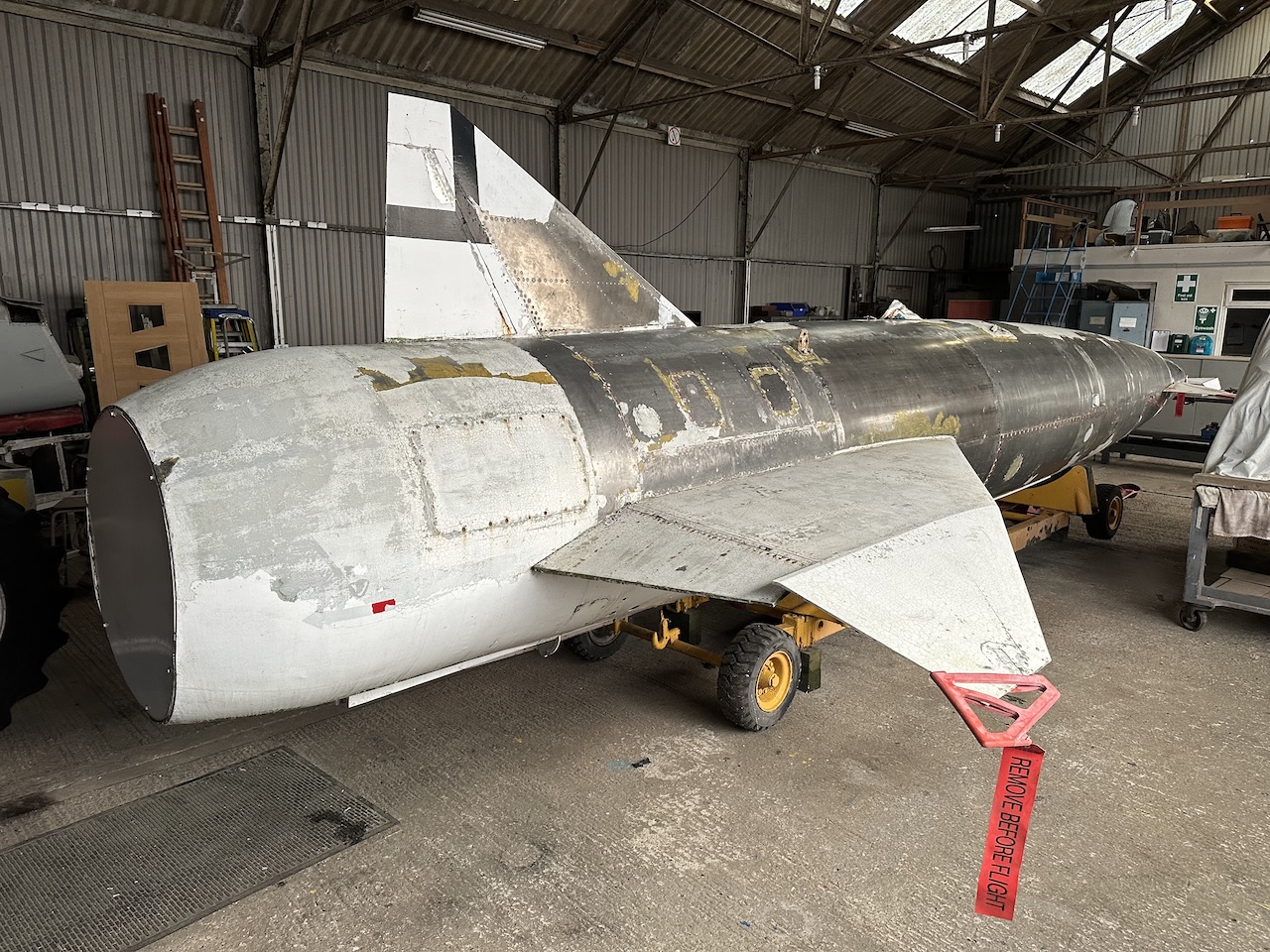 Newark Air Museum Winter Conservation Work Advances on Canberra WV787 and Other Key Aircraft 18 newark Air Museum Blue Steel missile