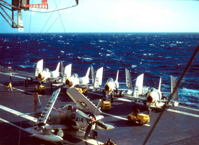 Attack Squadron 65 - Five-Decade Legacy of World Famous Fighting Tigers 12 north american fj 3 fury of vf 33 and douglas ad 6 skyraider of va 25 aboard uss intrepid cva 11 in 1957