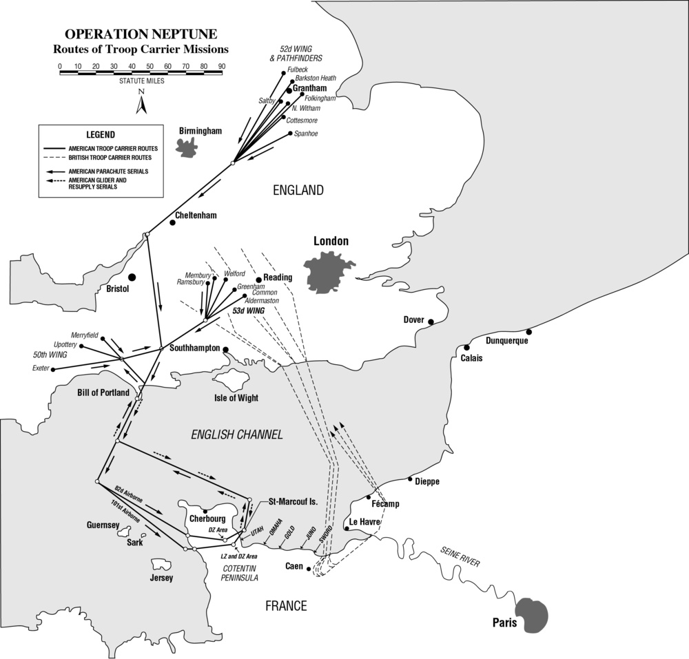 operation neptune troop carrier routes map