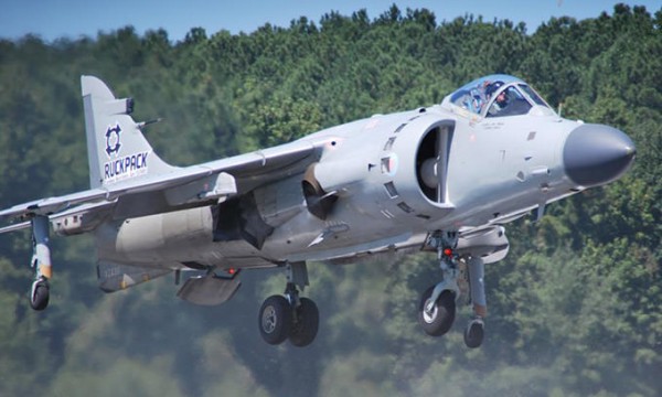 The RuckPack Sea Harrier, owned and piloted by retired Marine LtCol Art Nalls, takes flight in on ABC's Shark Tank featuring RuckPack's CEO and Founder, Rob Dyer. ( Image by ruckpack.com)