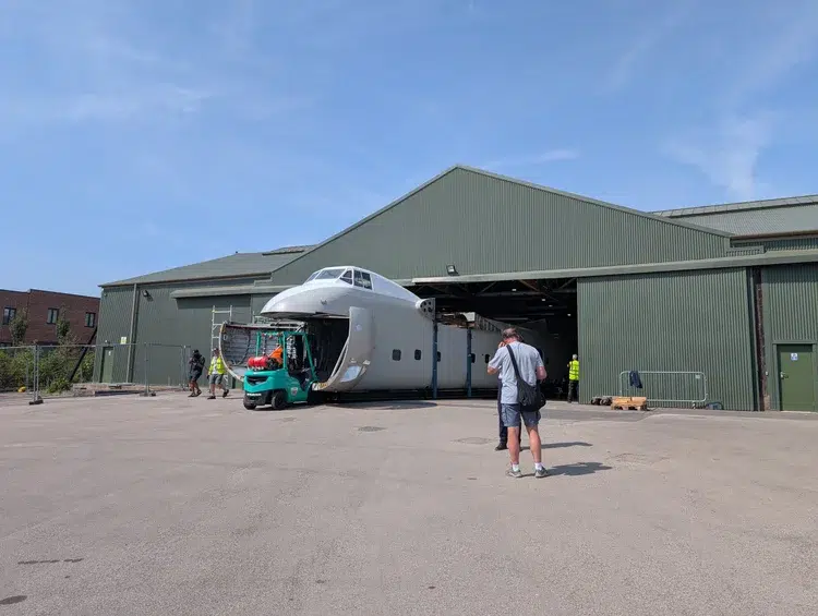 Aerospace Bristol Reattaches Centre Wing to Rare Bristol Freighter 14 the bristol freighter emerging from the conservation workshop