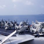 view of the aft flight deck of uss forrestal cva 59 circa in 1958