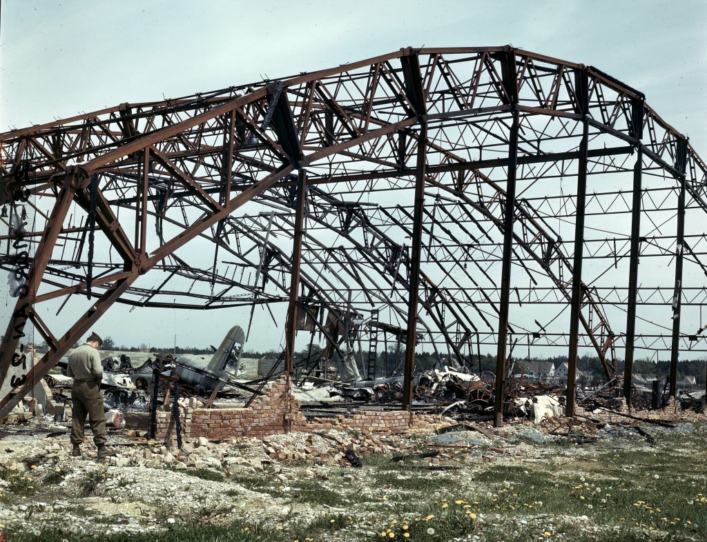 Messerschmitt - The Forgotten WWII German Aviation Powerhouse 13 wrecked hangar of the messerschmitt factory at augsburg germany circa in june 1945 342 c k 3440